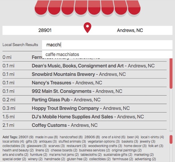 Virtual Storefronts Search View
